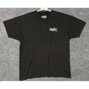 Tee Luv Mens XL T-Shirt Black Miller High Life Girl On The Moon Graphic